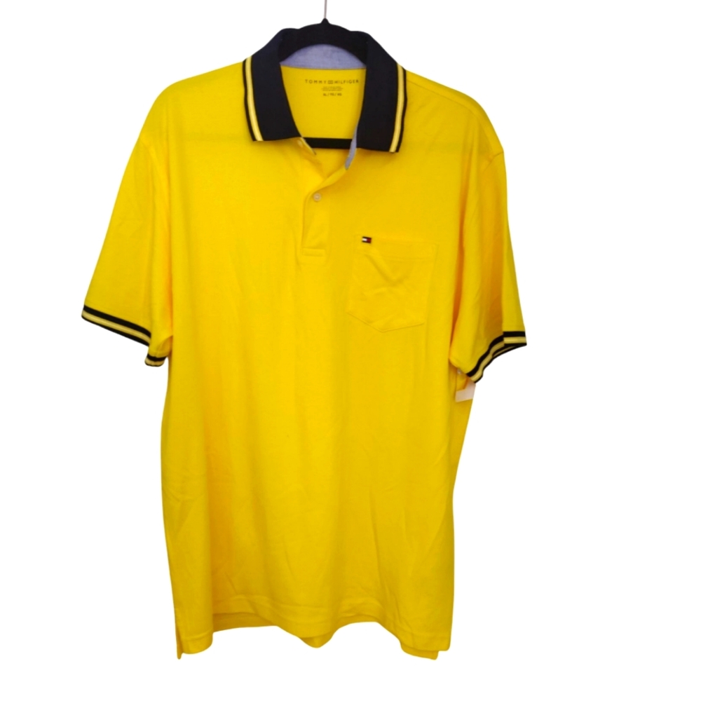 Tommy Hilfiger Yellow Polo Shirt Mens Size XL